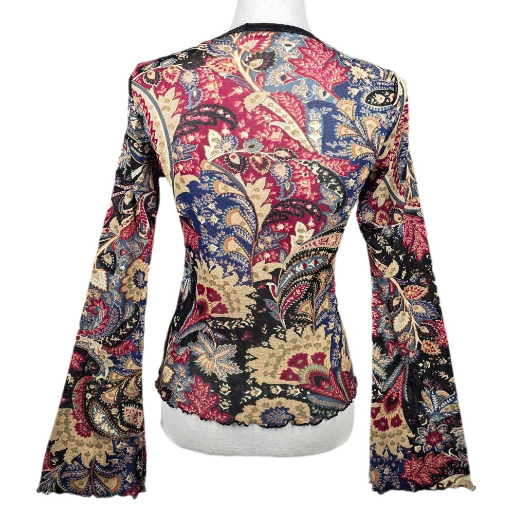 WET SEAL WOMEN'S FLORAL PAISLEY V‑NECK BLOUSE – MULTICOLOR – SIZE MEDIUM - Picture 2 of 13
